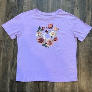 Girls Art & Class Lavander Tee Shirt Short Sleeves Size L 10/12
